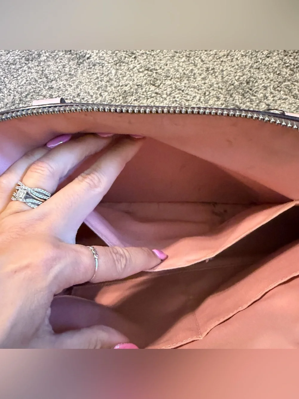 Coach Sierra Pink Trim Brown Signature Dome Satchel
