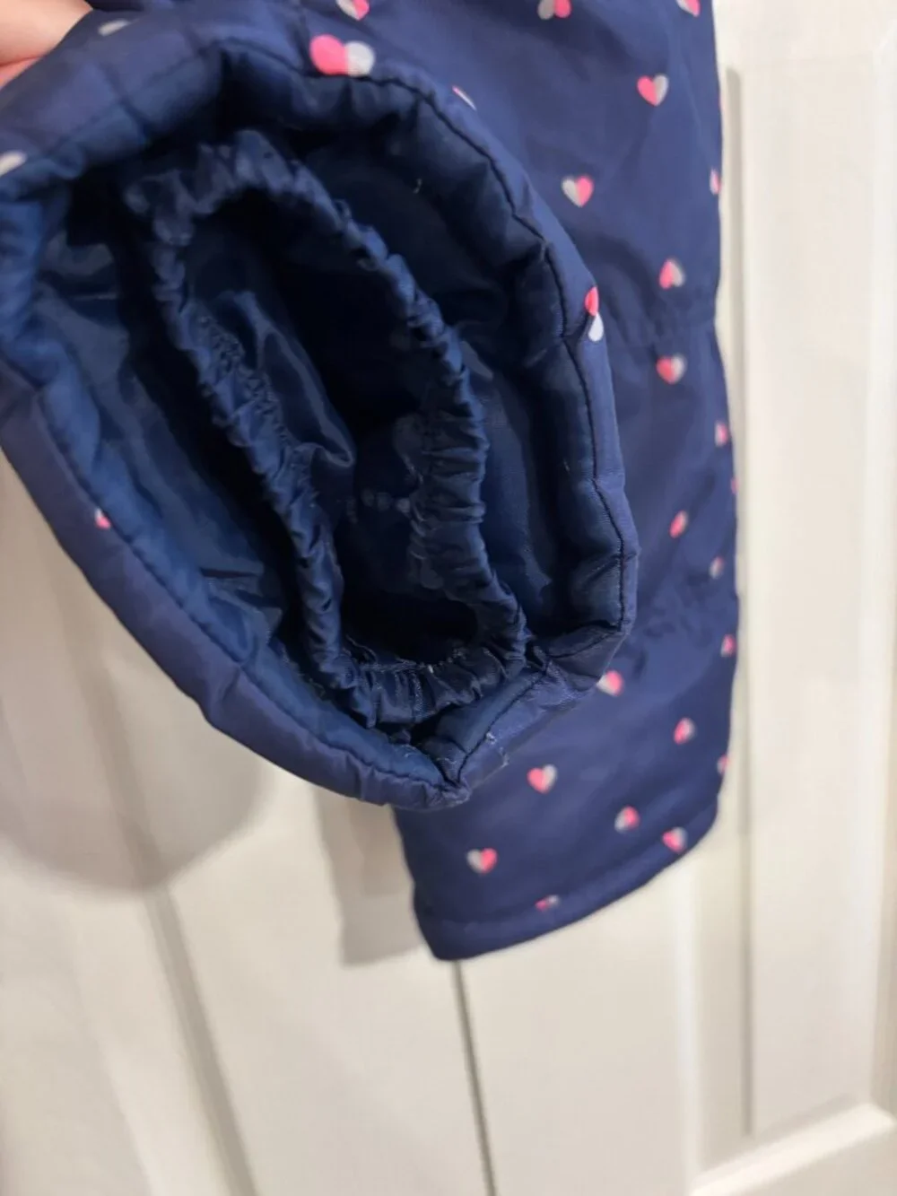 Carter's Snow Bibs Navy Blue Heart Pattern 18 mo