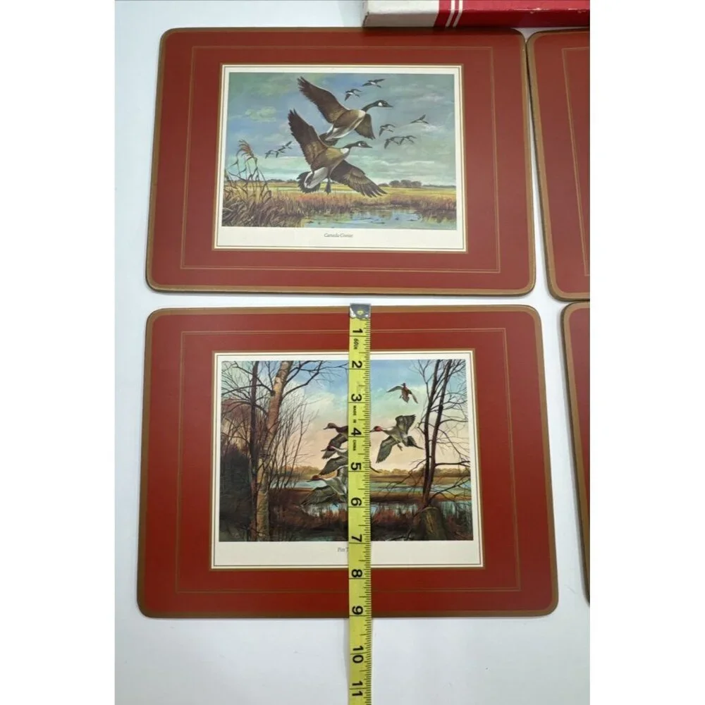 Vintage Pimpernel Set of 4 Ducks Wild Fowl Place Mats Cork Back Hunting Cabin