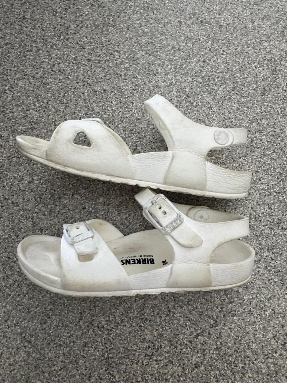 Birkenstock Kids White Buckle-Front Sandals