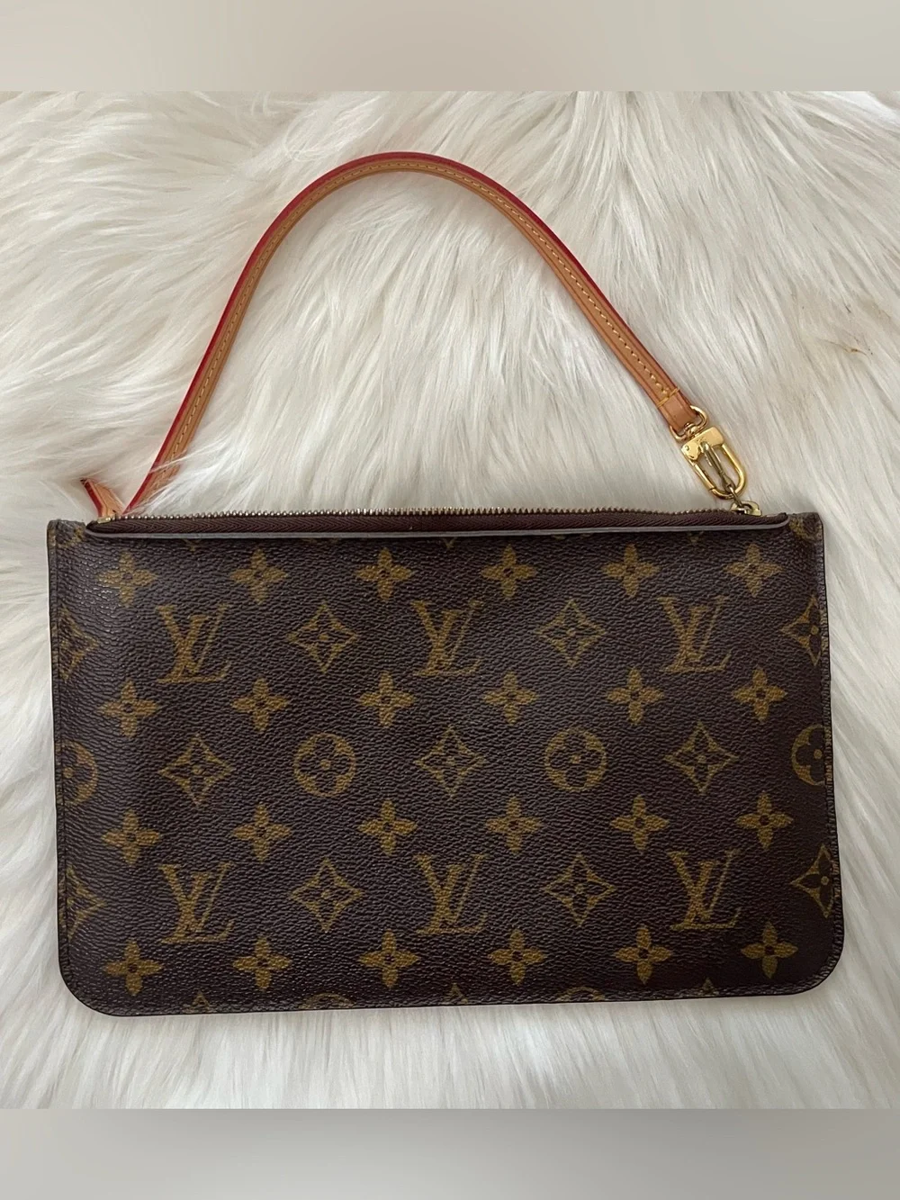 LOUIS VUITTON Monogram Brown Pouchette Hobo Mini Bag Pouch Baguette