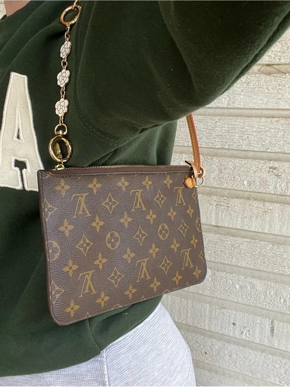 LOUIS VUITTON Monogram Brown Pouchette Hobo Mini Bag Pouch Baguette