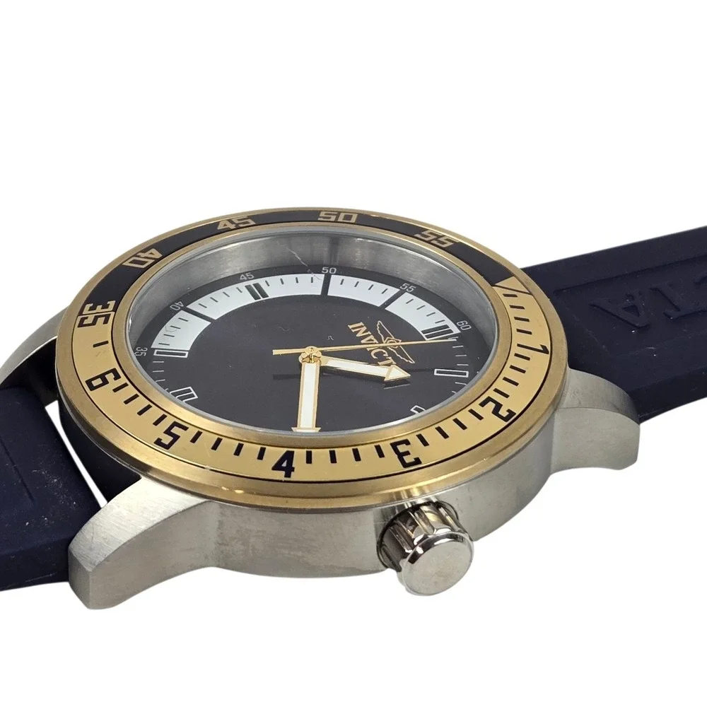 Invicta Specialty Men's Watch 12847 Blue Dial Stainless & Silicon SEE VIDEO