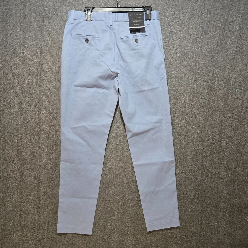 Men's Banana Republic Rapid Movement Mason Athletic Tapered Chino 30x30 Blue NWT