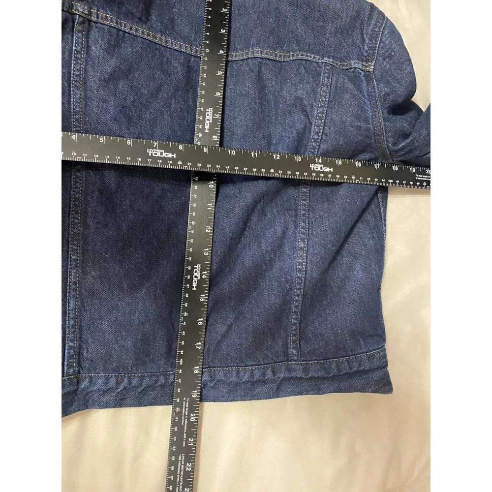 Kids Gap Denim Sherpa‎ Lined Trucker Jacket Dark Wash Blue Size XXL