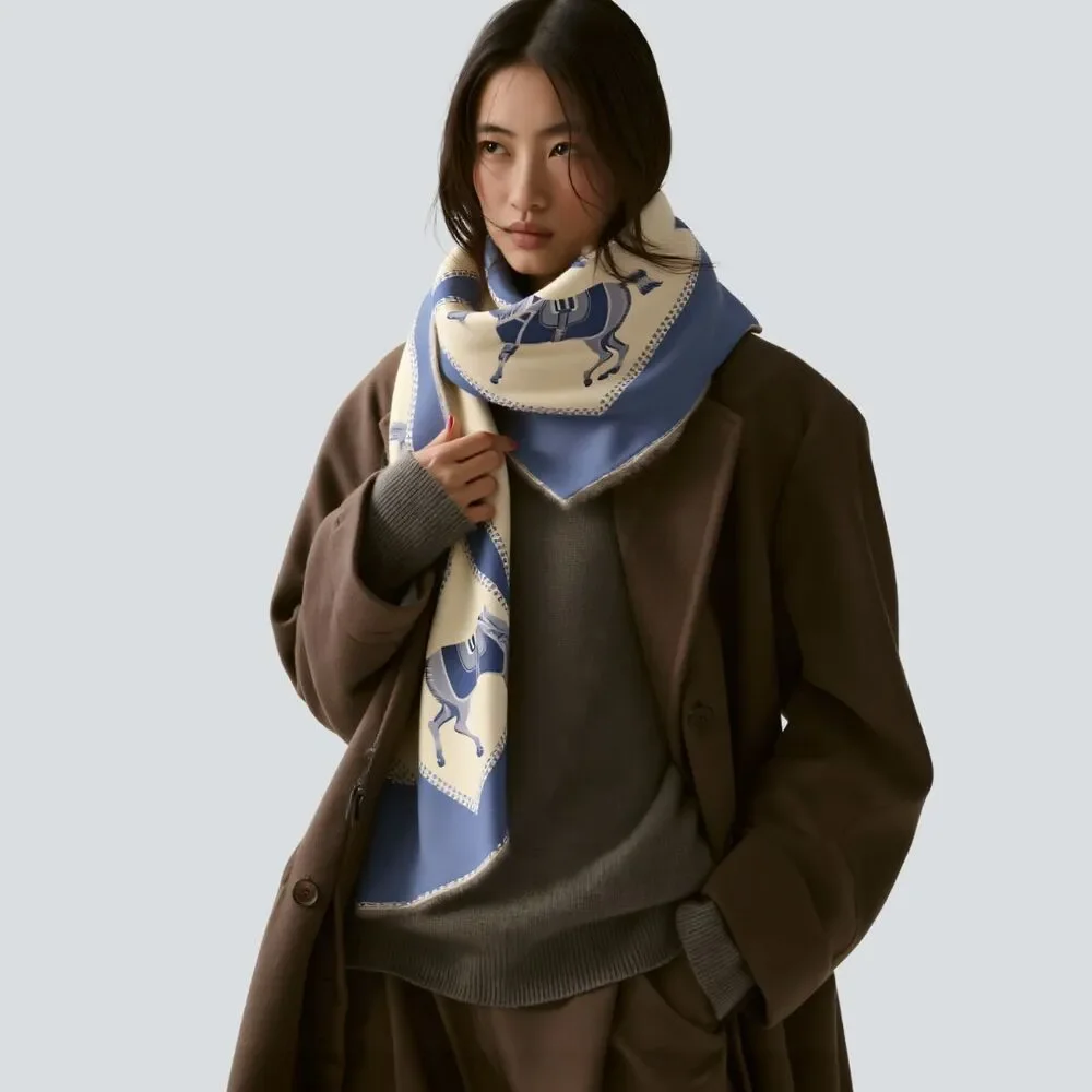 Westrian Cashmere Feel Equestrian Saddle Blanket Horse Winter Scarf