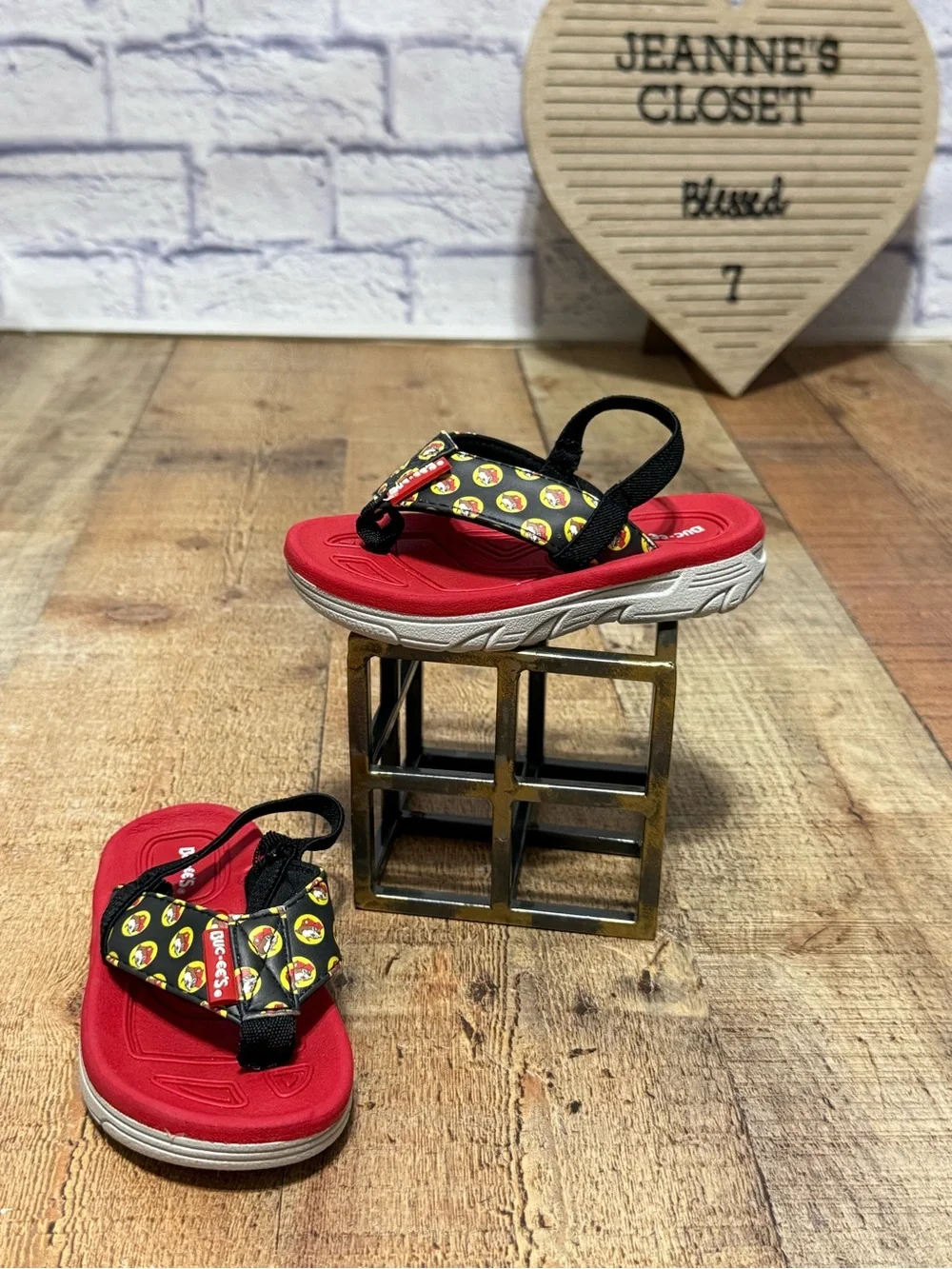 Buc-ee's brand toddler flip-flops