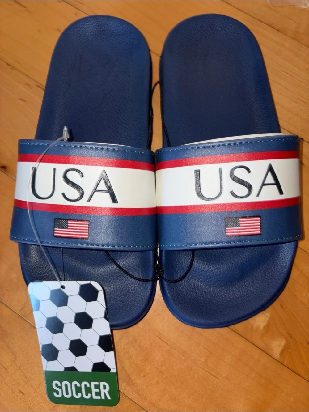 Kids soccer fan slides USA Size 9/10, 13/1, 2/3