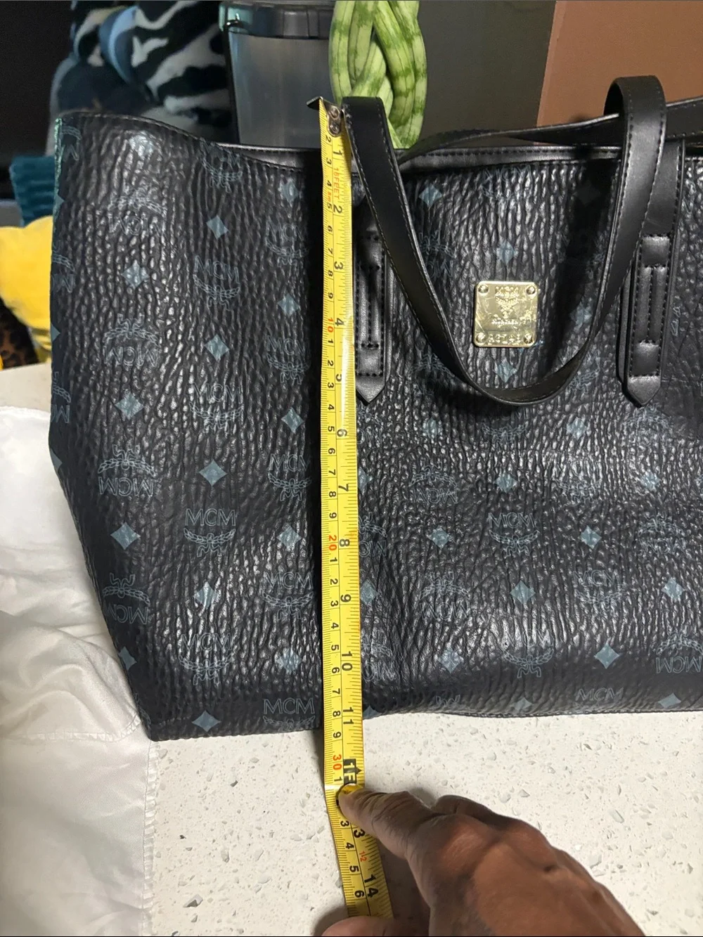 Black Designer-Style Men's Tote Bag