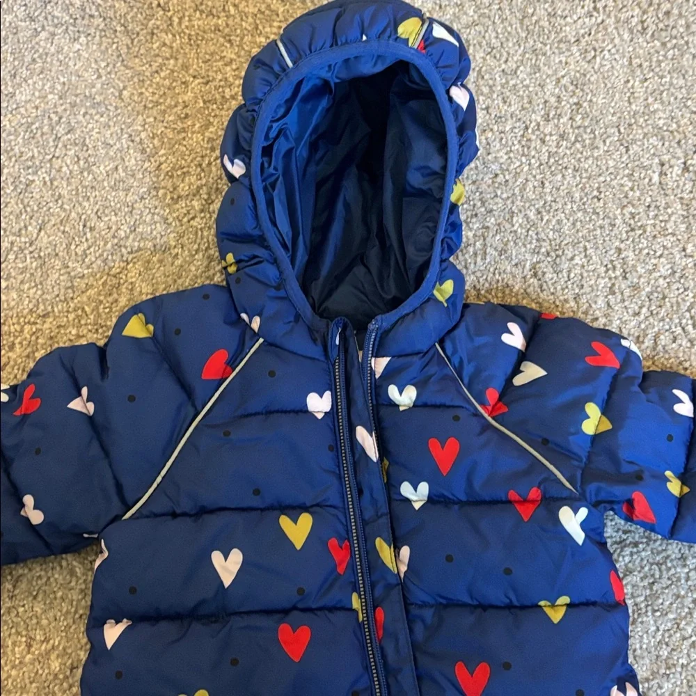 Hanna Andersson Blue Baby Snowsuit 6-12m  LIKE NEW!