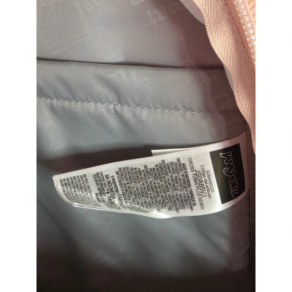 JanSport Cross Town Plus Remix Misty Rose Corduroy Backpack 15in Laptop