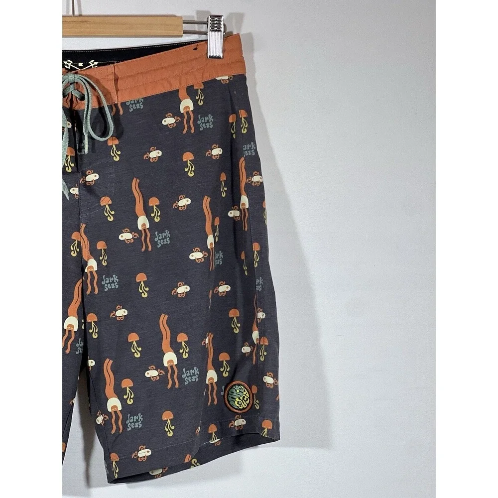 Grundens Dark Seas Boardshorts Mens 28 Jellyfish Coastal Surf Streetwear
