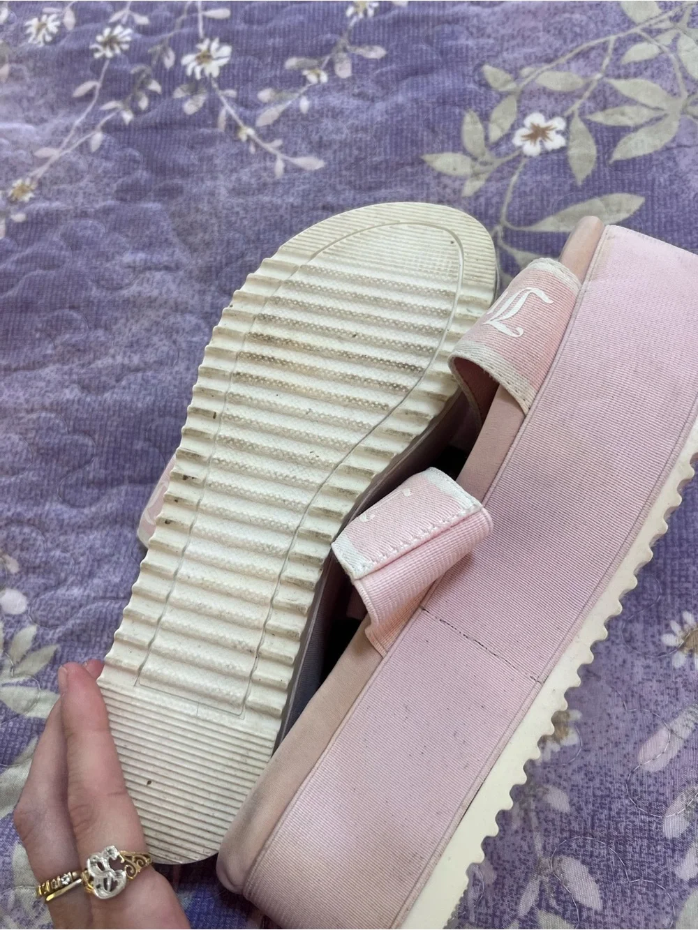 Juicy Couture Blush Pink Platform Slide Sandals