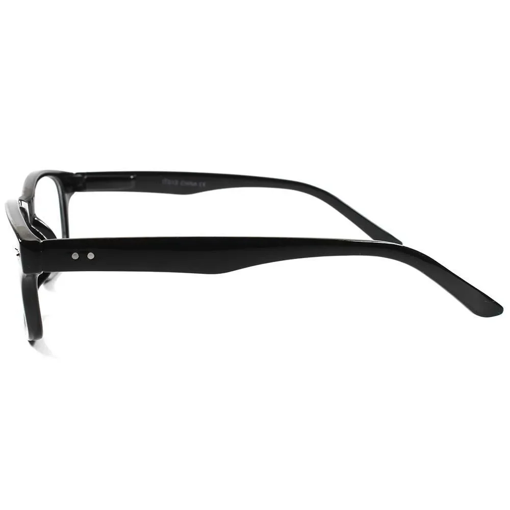 Black Classic Vintage Retro Fashion Nerd Geek Rectangle Clear Lens Eye Glasses