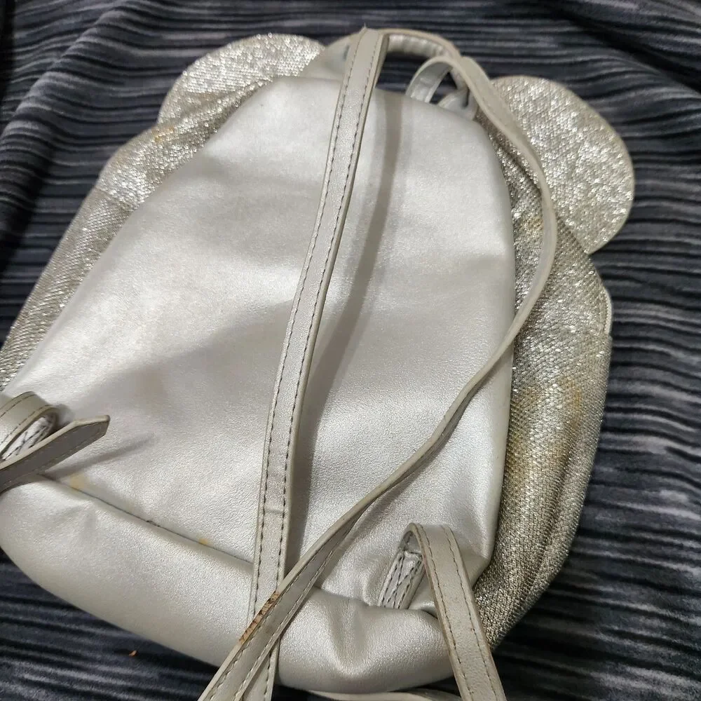 Mickey Mause Girls Kid Backpack Gray Metallic