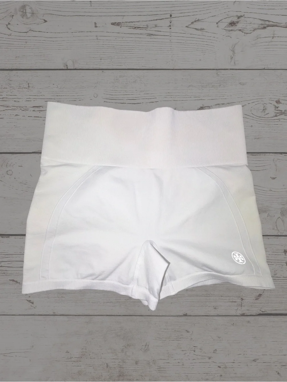 Tory Burch Sport Seamless Short White Compression Bike Short NWOT Sz S 0-2