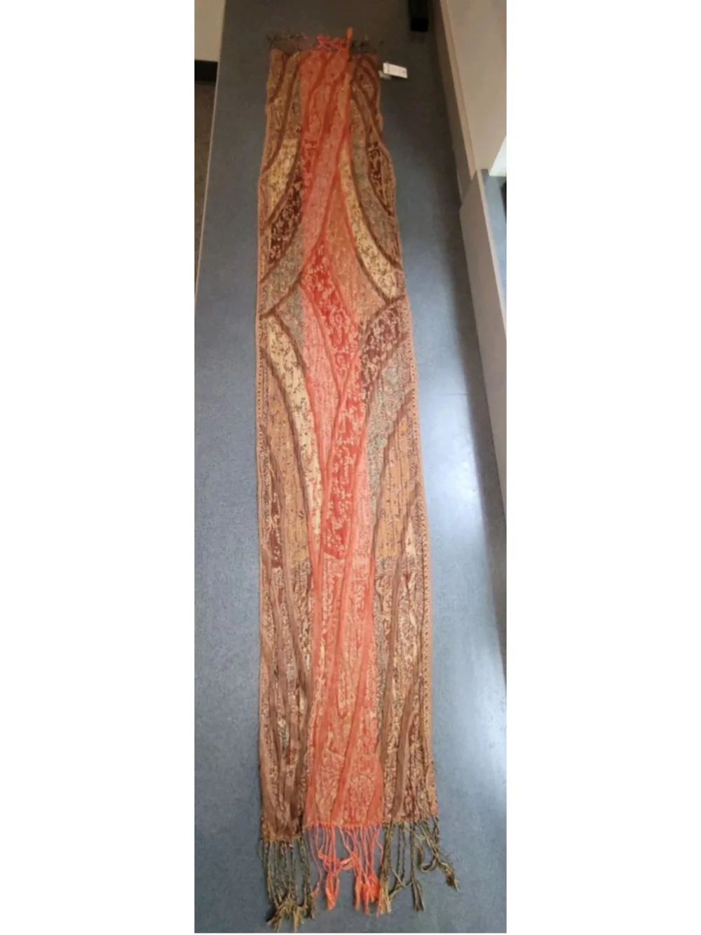 Vintage Boho Scarf NWT Paisley Plaid Fringe Wrap Shawl Rustic Earth Western *