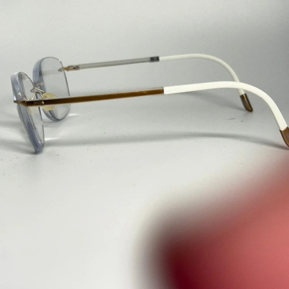 Silhouette Rimless Eyeglasses Frame Gold White 4520 20 6054 54-17 135 Austria‎