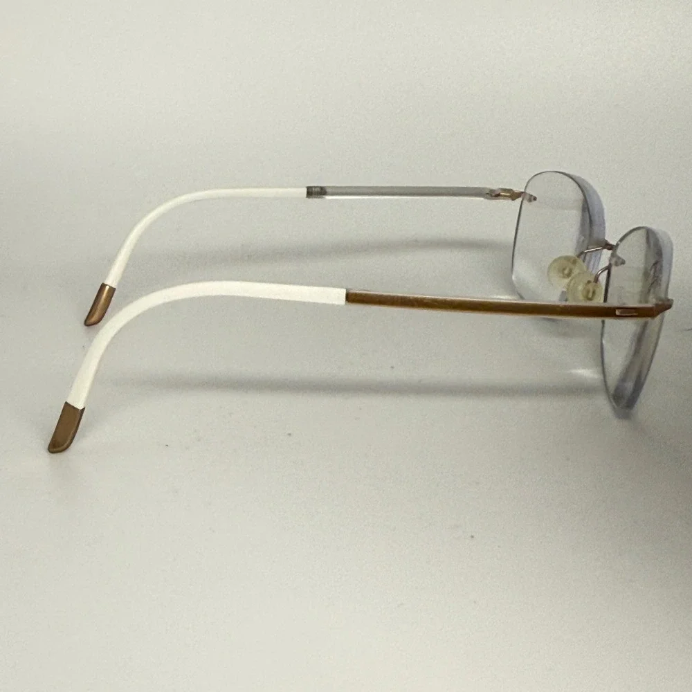 Silhouette Rimless Eyeglasses Frame Gold White 4520 20 6054 54-17 135 Austria‎