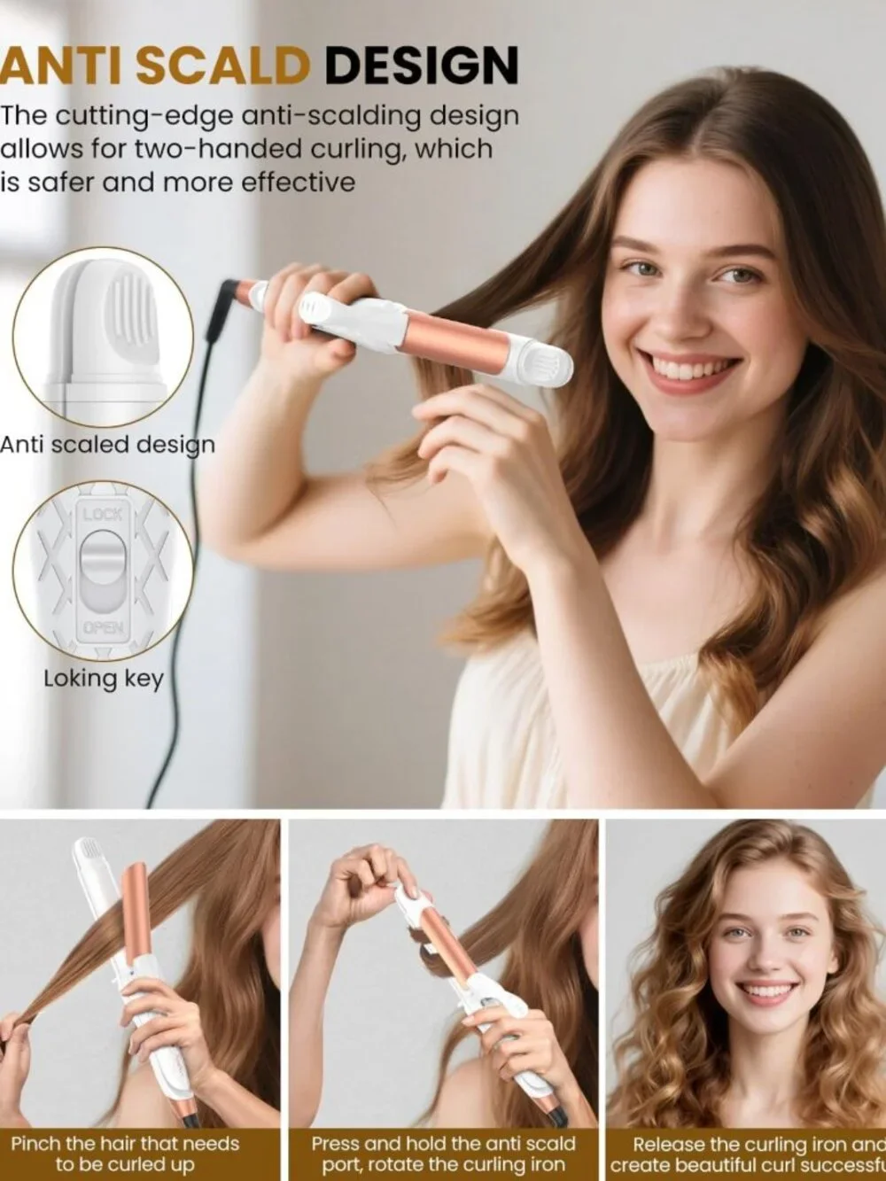 Dual Voltage 2-in-1 Curling Iron & Hair Straightener, Travel-Friendly, 1 Inch