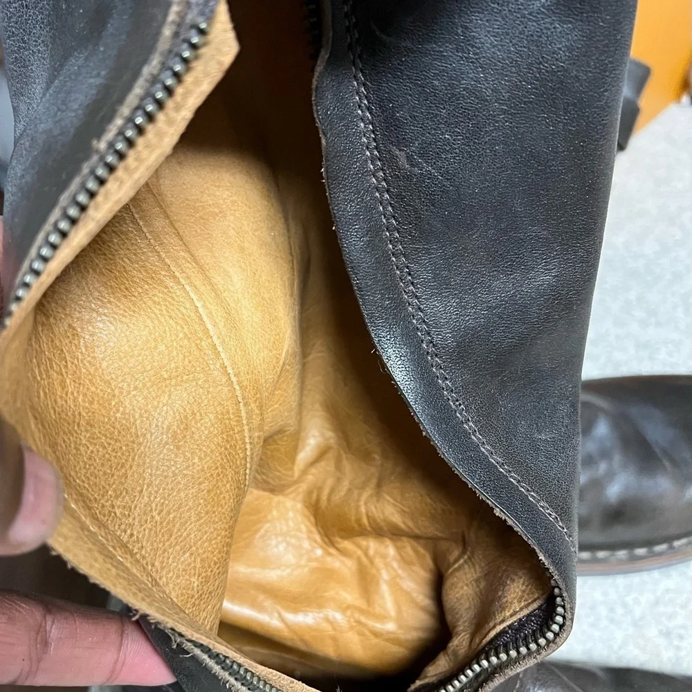 Baker Brown Leather Knee-High Biker’s Boots