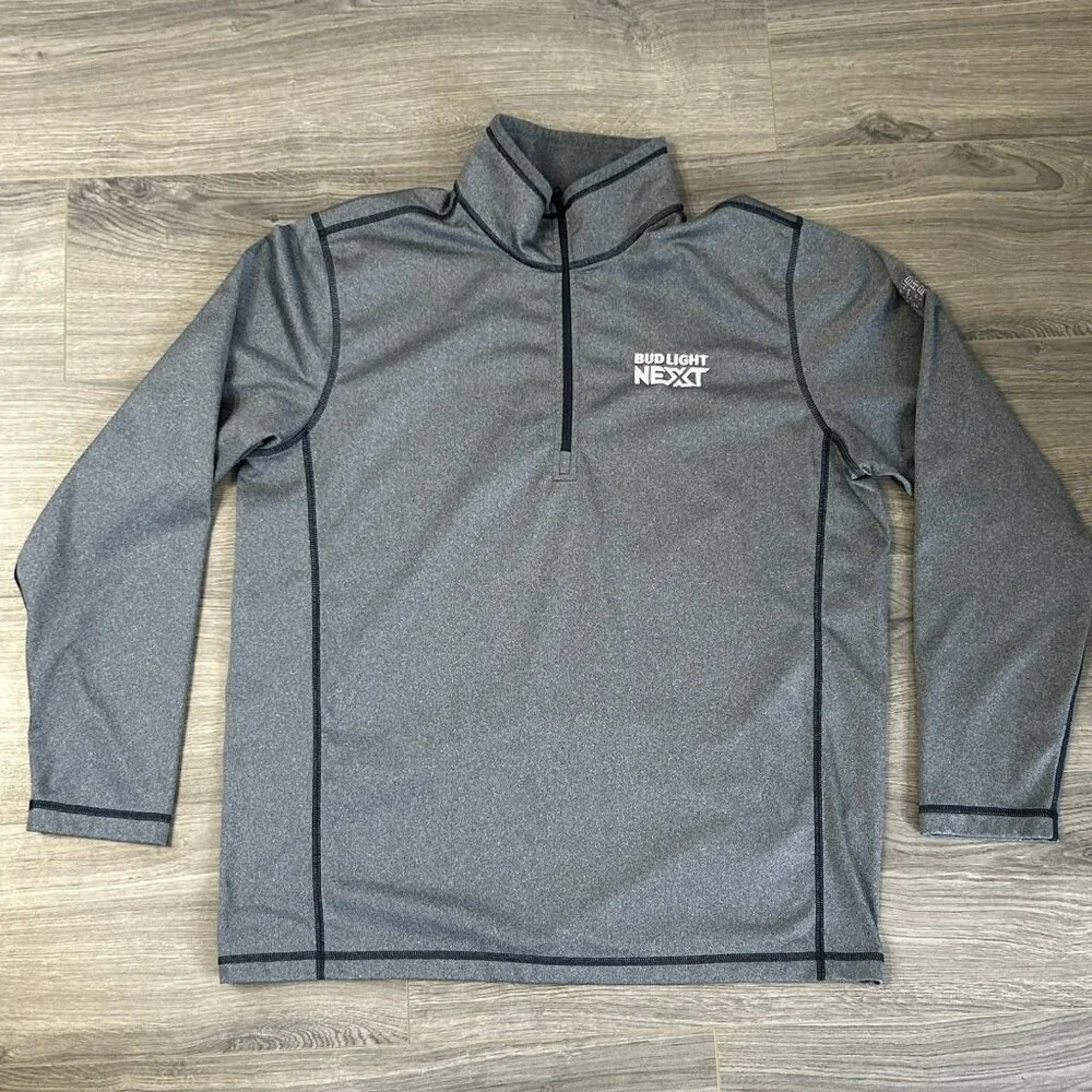 The North Face Pullover Mens XL Gray Bud Light NEXT Beer 1/4 Zip Fleece