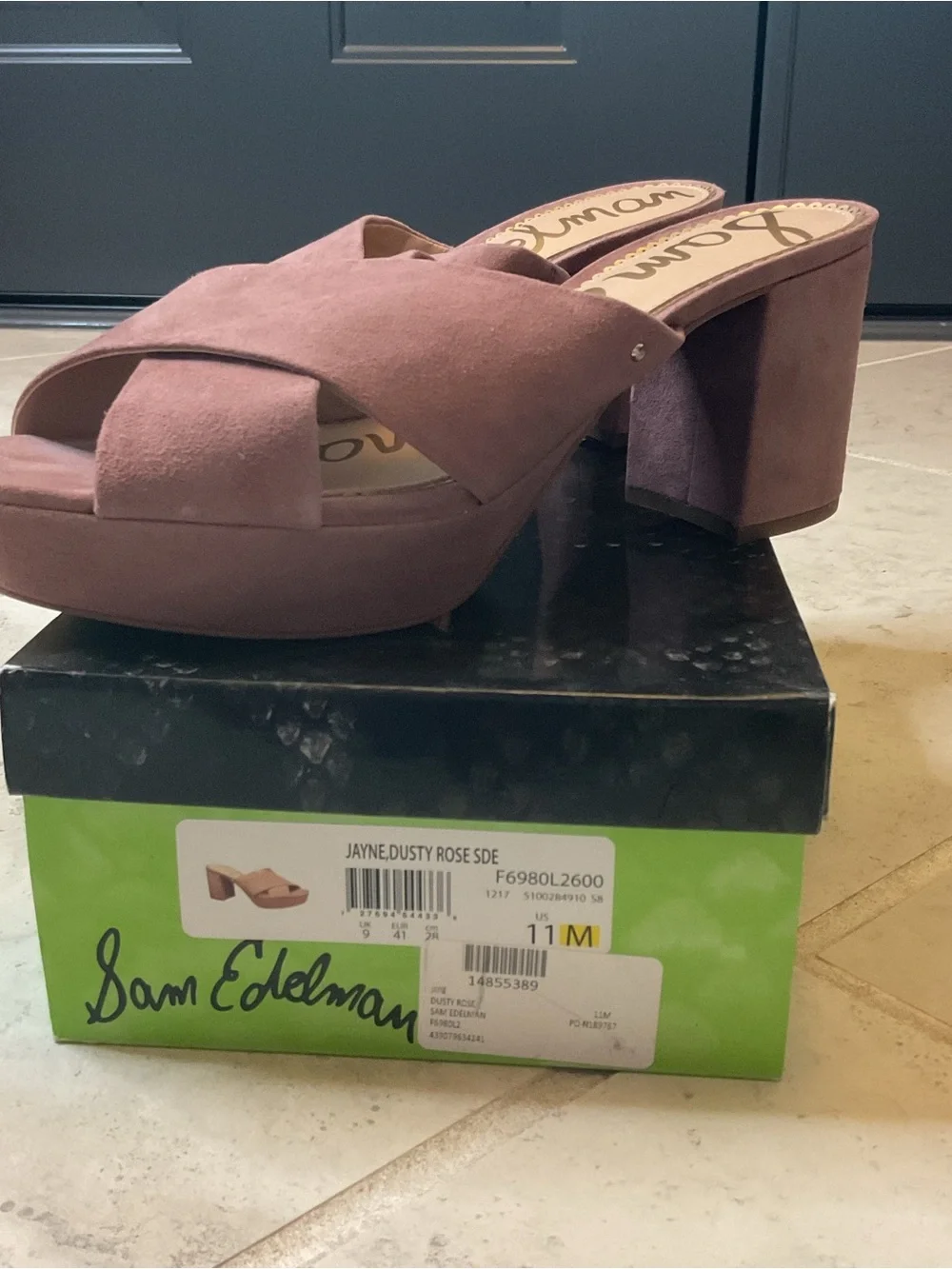 Sam Edelman Jayne Platform Sandal - Dusty Rose 11M suede NIB