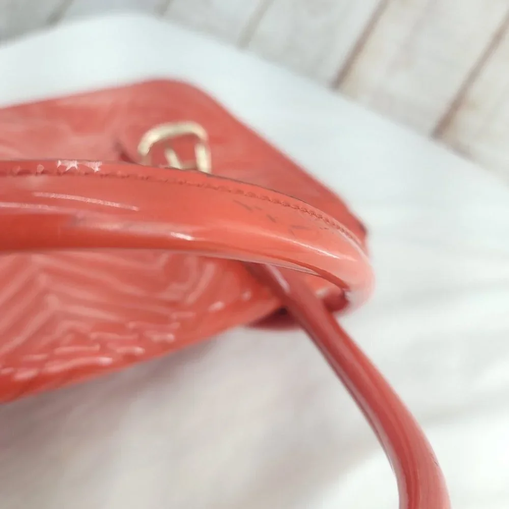 Ted Baker Womens Orange Leather Quilted Inner Dividers Top Handle Satchel Bag