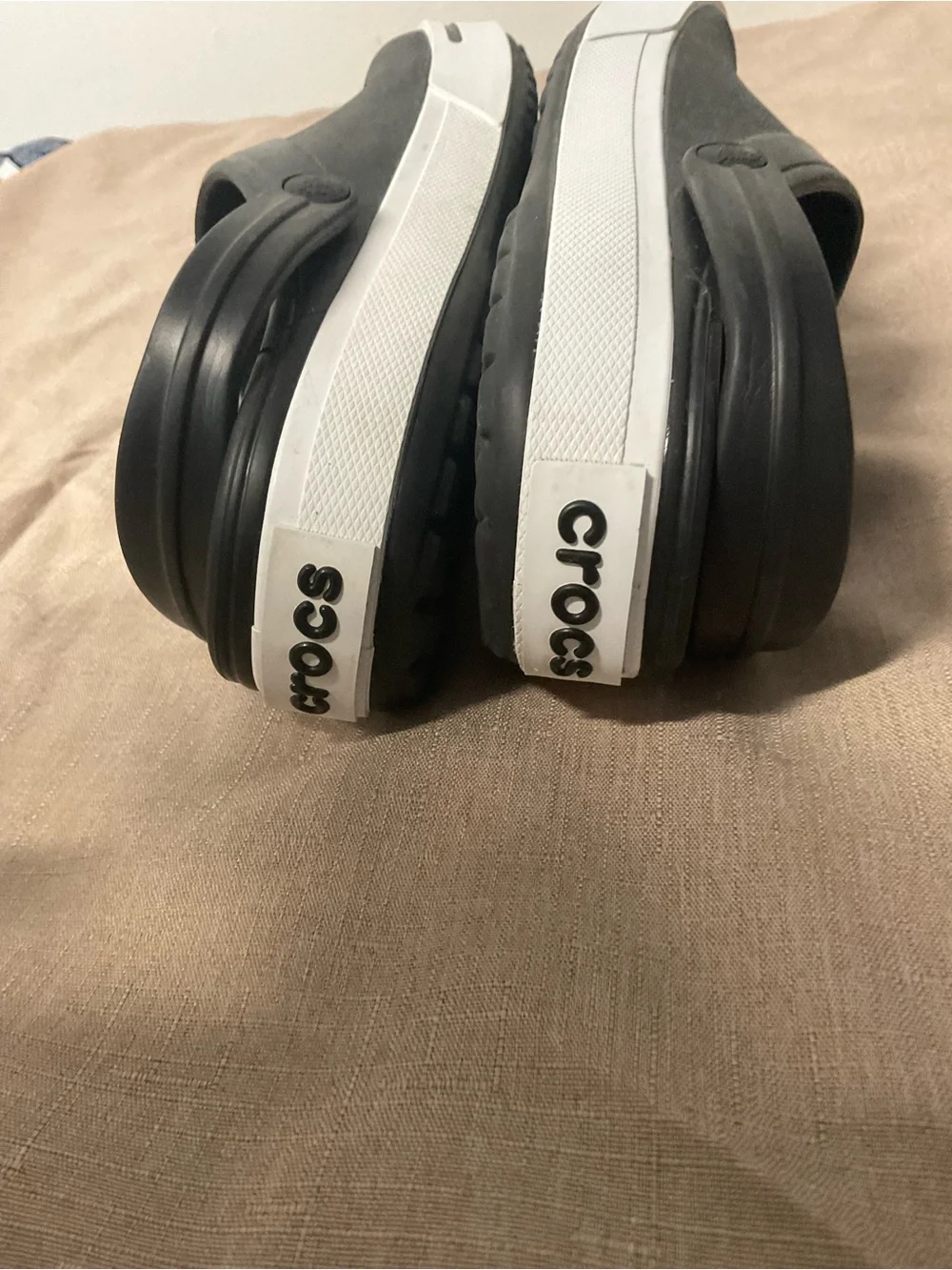CROCS Kids Black & White Classic Clog with Back Strap