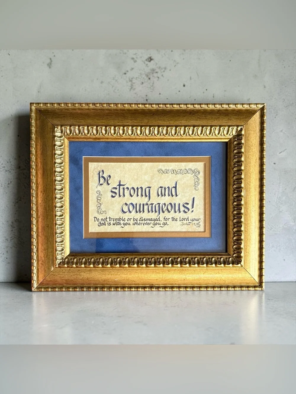 Vintage Calligraphy Fine Art Print Bible Verse Professionally Framed Matted 8x10