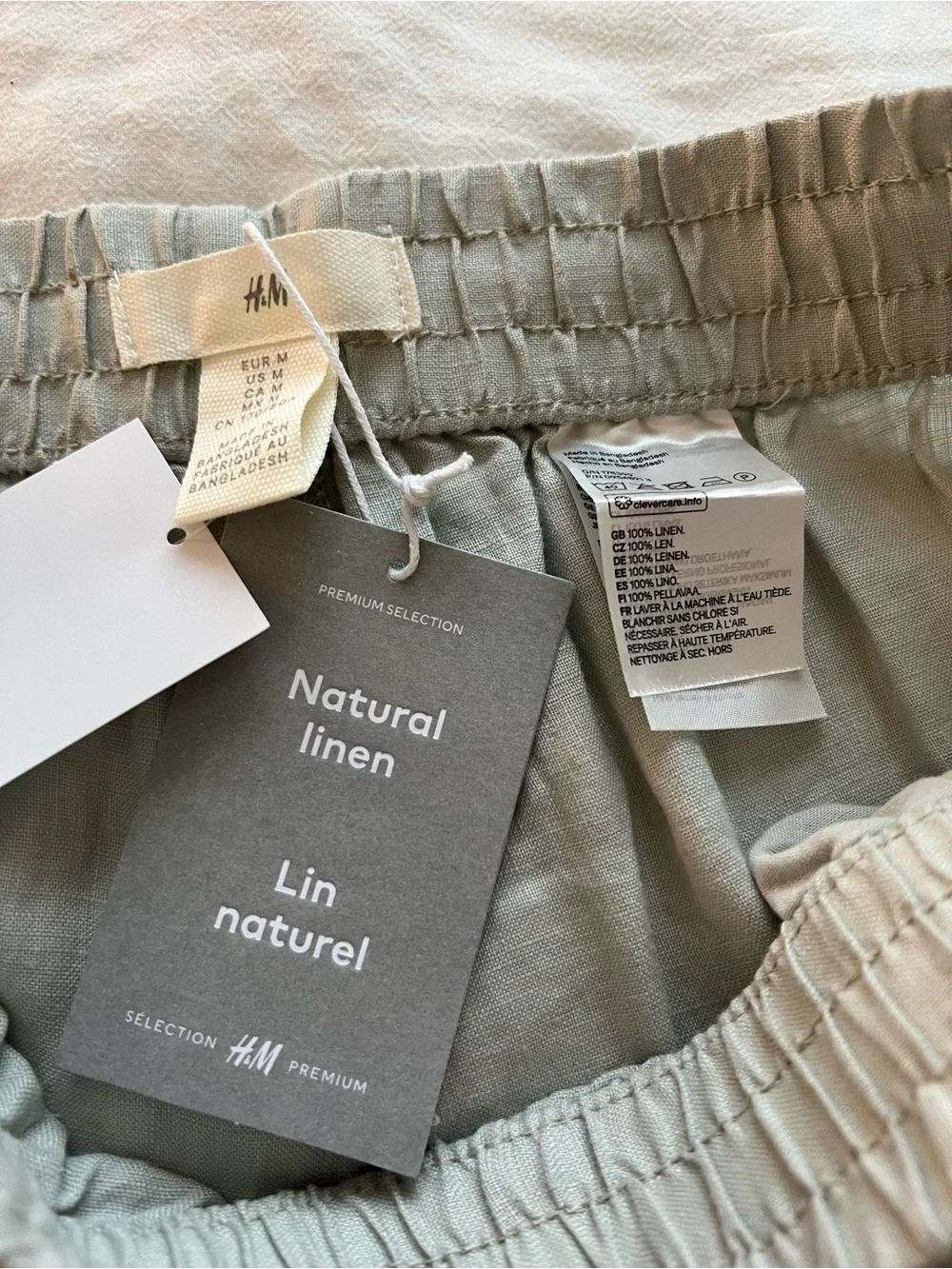 Sage green linen drawstring pants with pockets NWT size medium