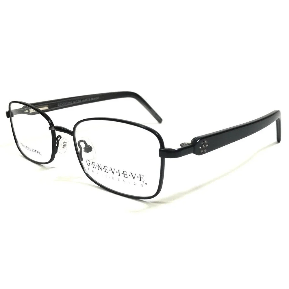 Genevieve Eyeglasses Frames MITZIE MATTE BLACK Rectangular Full Rim 51-18-135