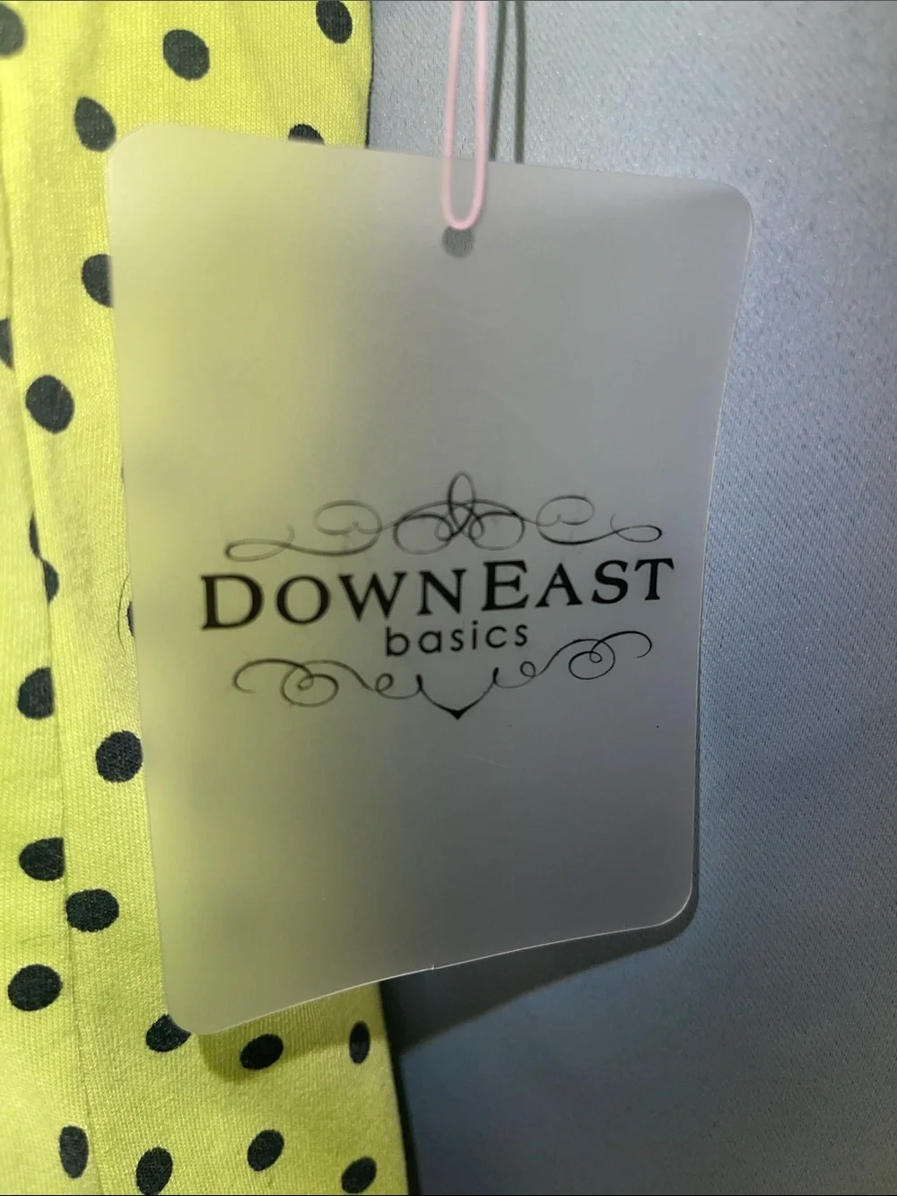 DownEast Neon Lime Polka Dot Short Sleeve Tee