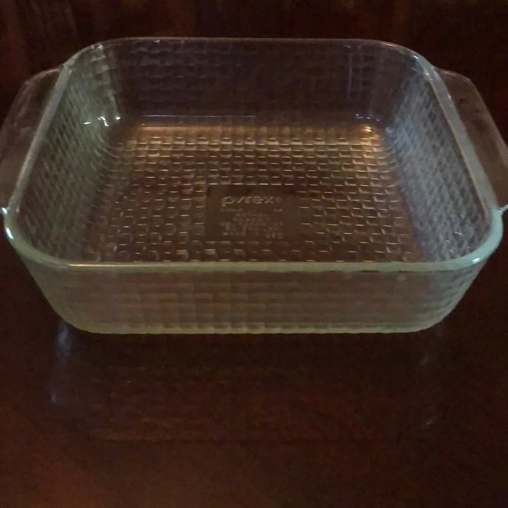 Vintage VTG Pyrex Basket Weave Square 8 x 8 x 2 2QT 2L Baking Dish basketweave