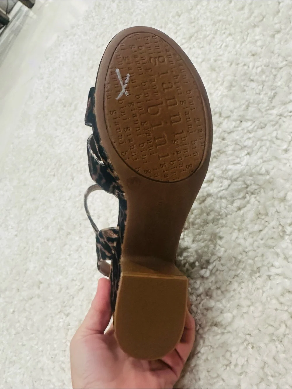 Gianni Bini Leopard Velvet Print Platform Sandals with Ankle Strap - New