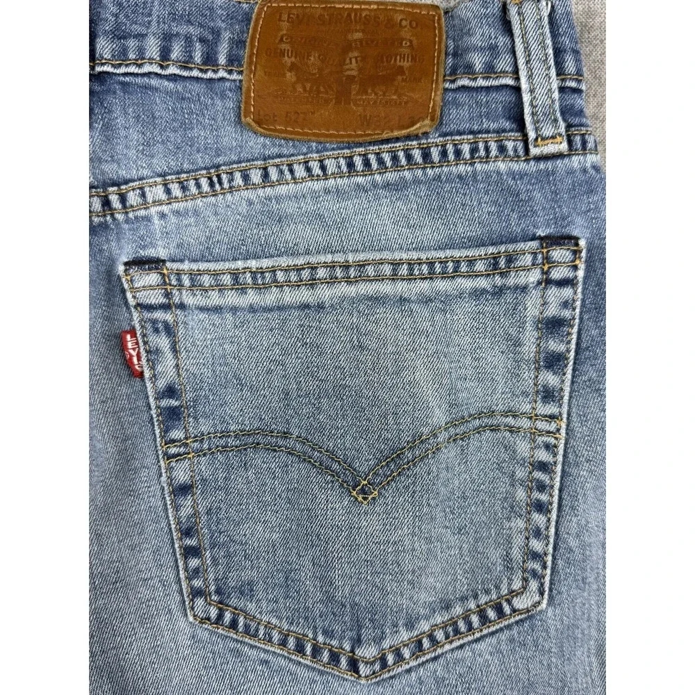Levi's 527 Slim Boot Jeans Men's 32x32 Blue Distressed Paint Wash Denim
