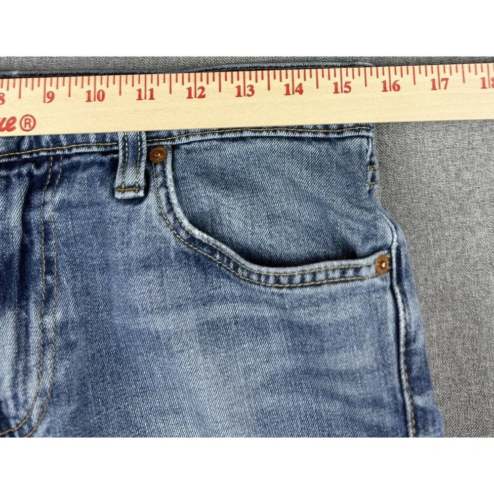 Levi's 527 Slim Boot Jeans Men's 32x32 Blue Distressed Paint Wash Denim