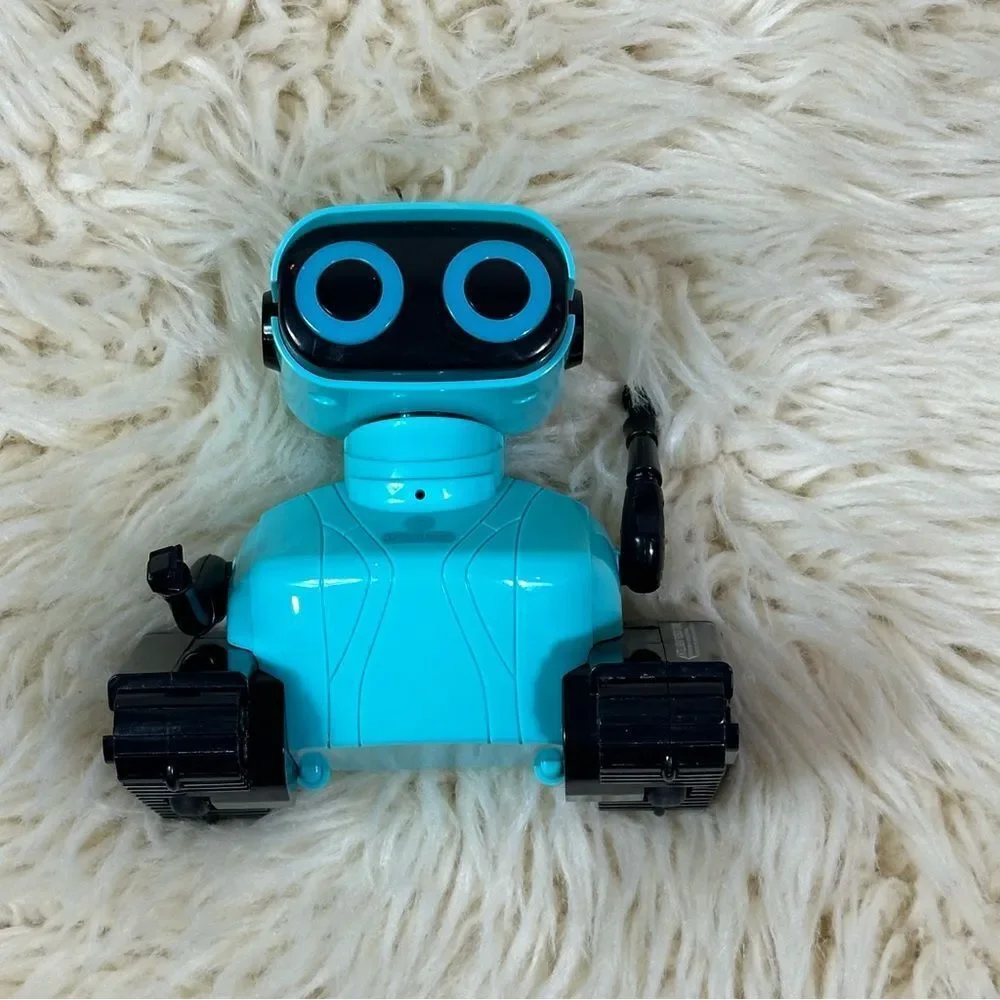 Interactive Turquoise and Black Robot Toy