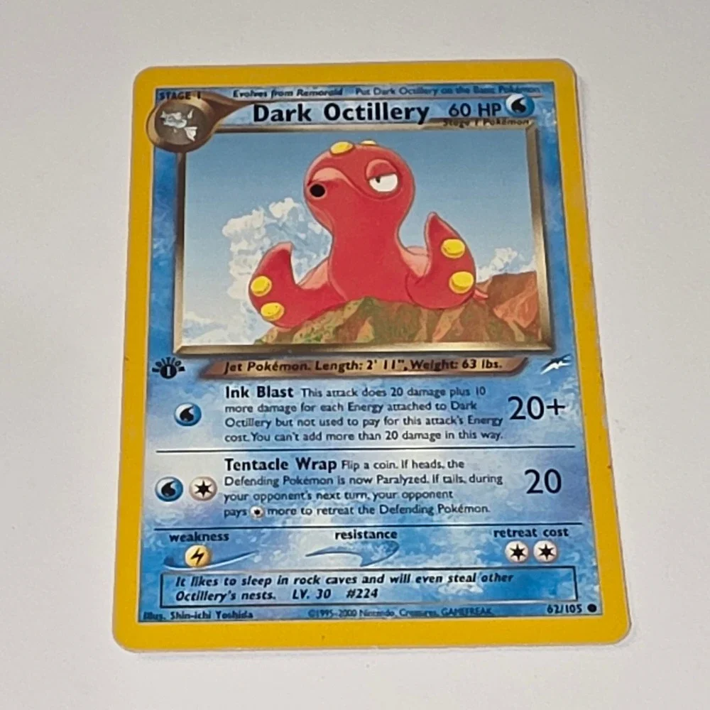 Pokemon Dark Octillery 1st Edition 62/105 Neo Destiny WOTC 2002 Vintage Card