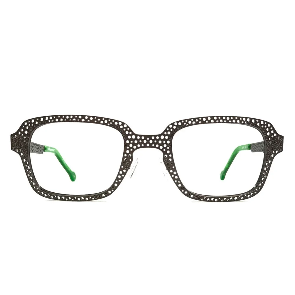 I.a. Eyeworks Eyeglasses Frames TUFFY 474 Perforated Purplish Gray 48-23-133