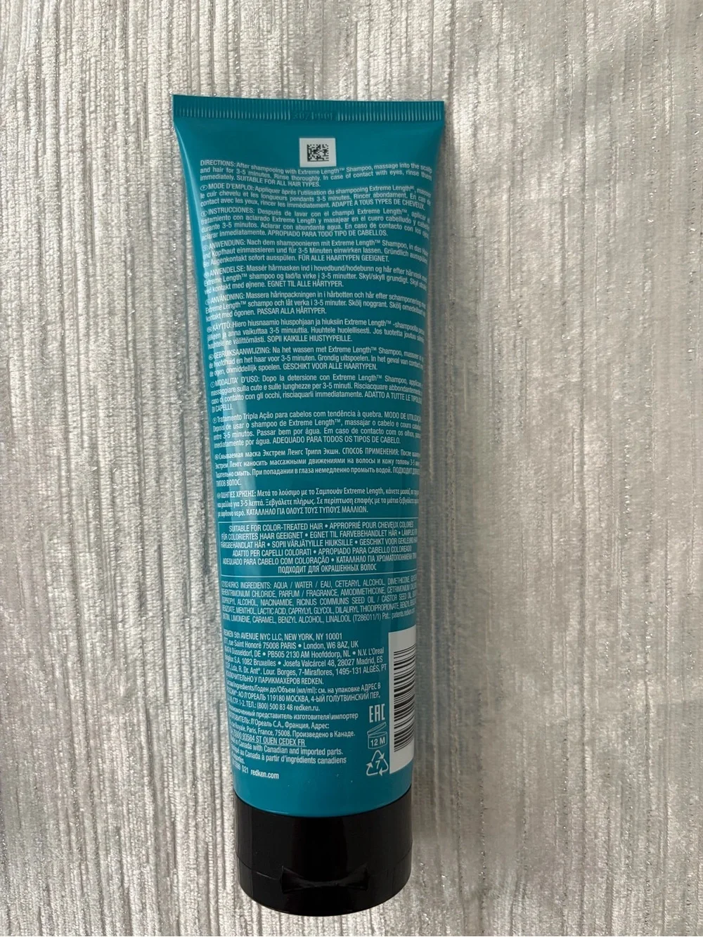 Redken Extreme Length Triple Action Treatment Mask - Teal Blue Tube