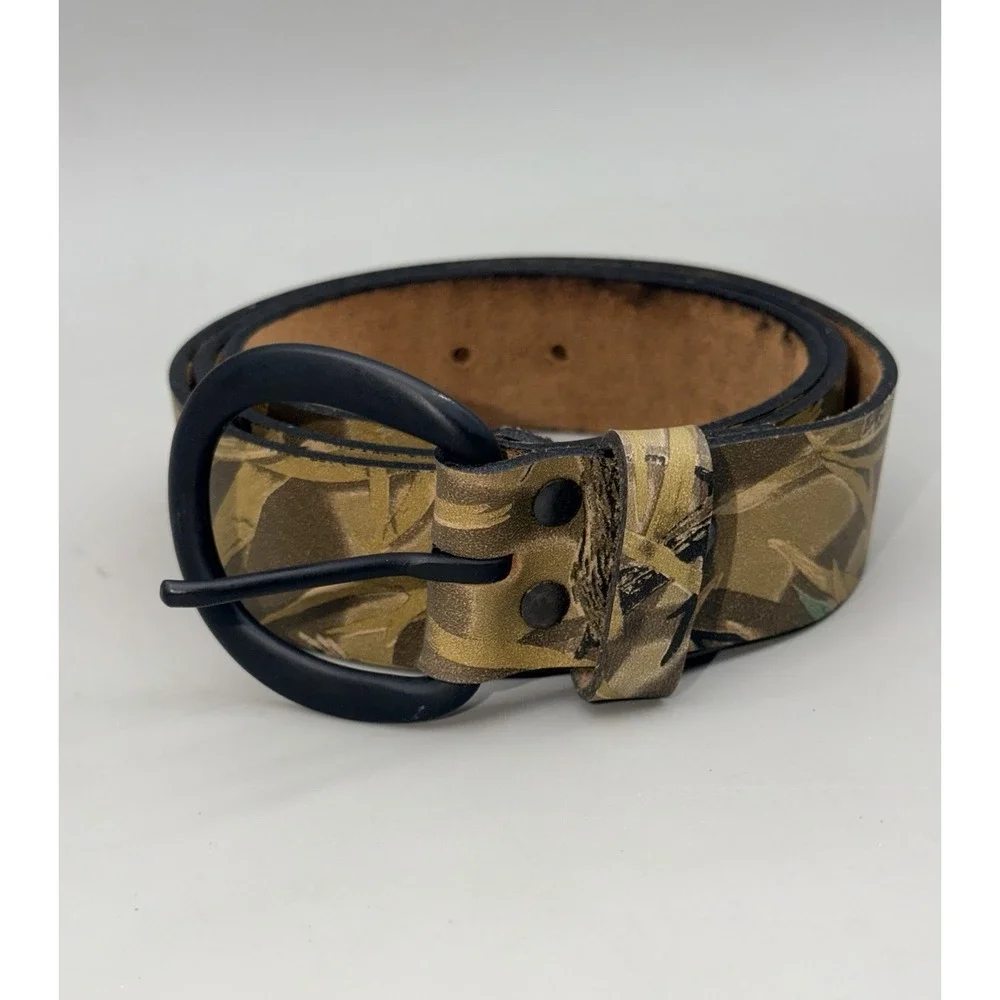Bill Jordan Advantage Wetlands Camo Hunting Belt Royden Leather USA 38