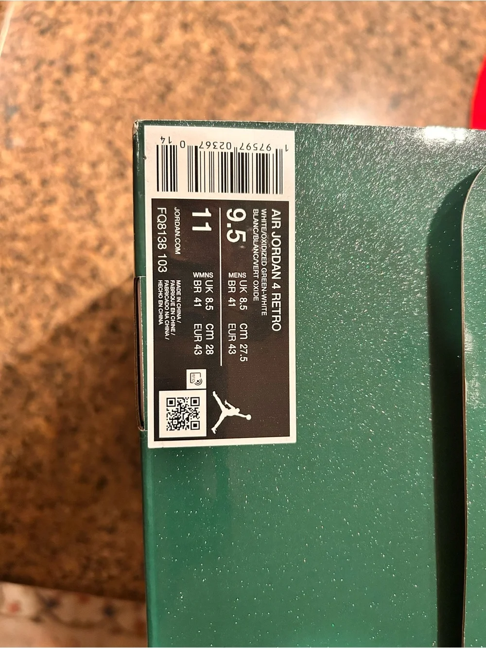 Jordan Men's Athletic Shoes in White and Dark Green
