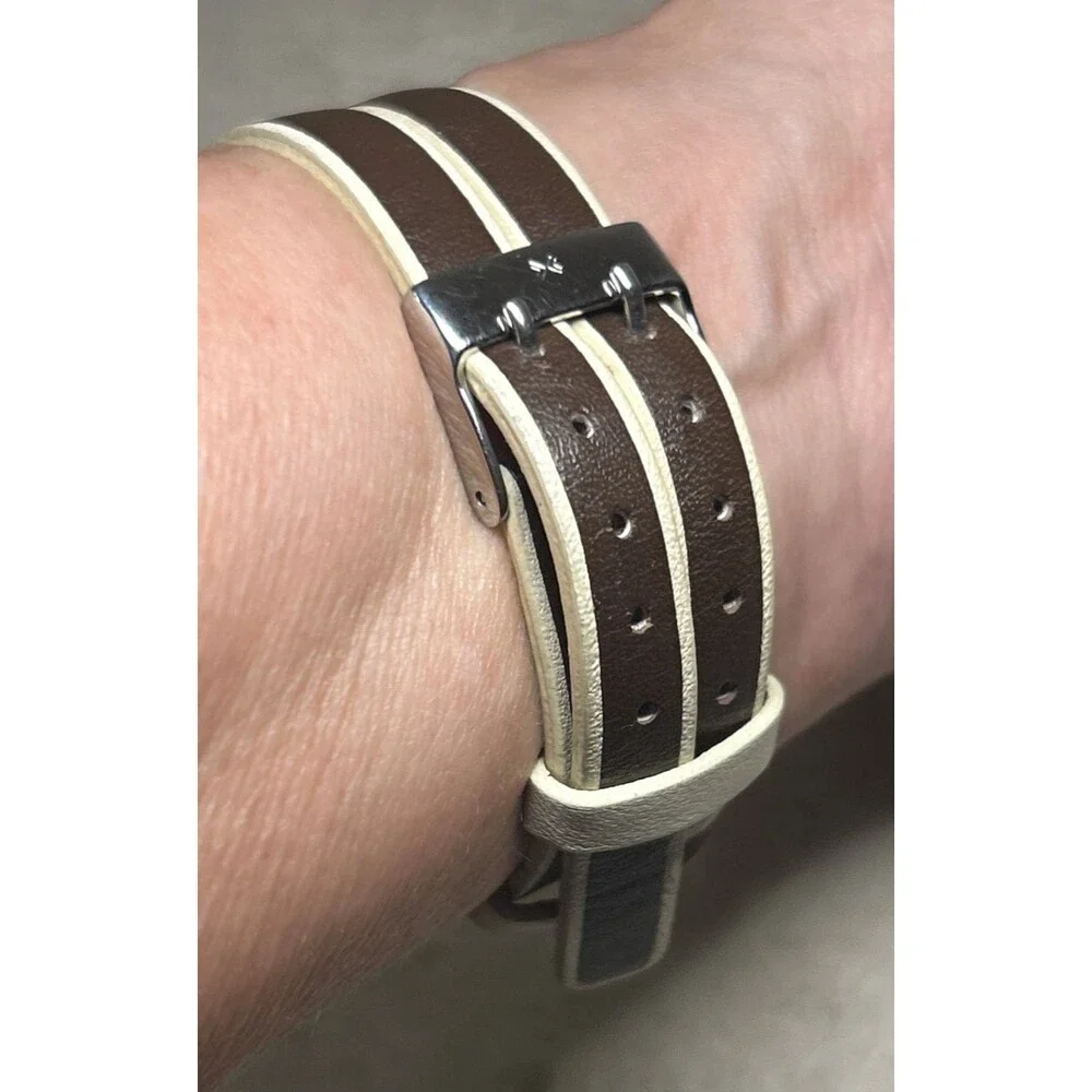 Skagen Tank Womens Watch Leather  Brown Beige Ultra Slim 228SSL New Battery