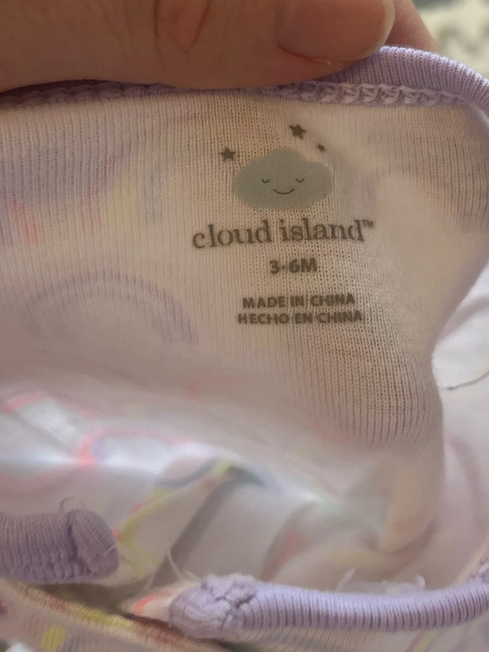 cloud island Rainbow Print Footed One-Piece Pajama - Pink, Purple, Yellow