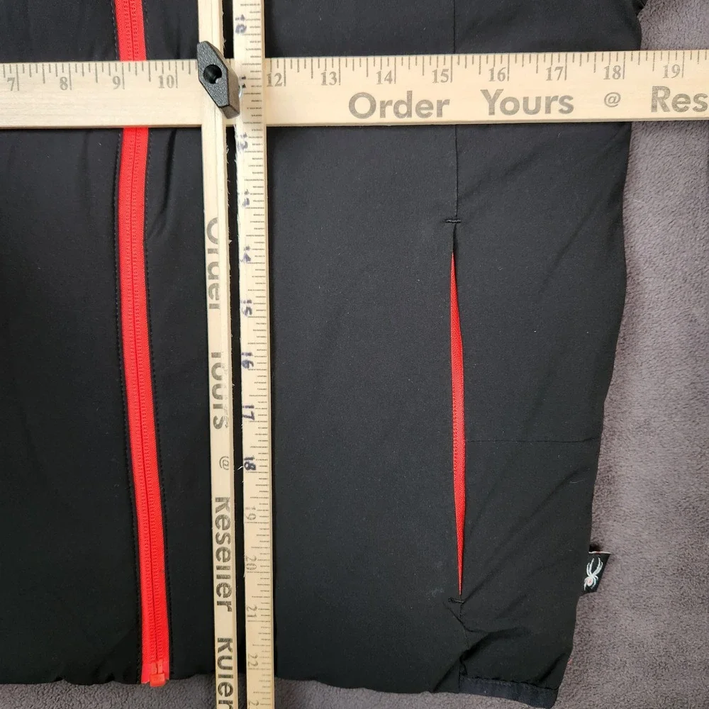 Spyder Superlite Jacket Kids Medium 10/12‎ Black Red Hooded Full Zip Lightweight