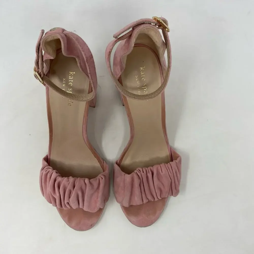 Kate Spade Mona Pink Sandal Suede Heels Pumps Womens Size 8.5