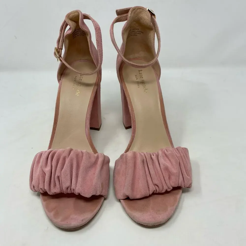 Kate Spade Mona Pink Sandal Suede Heels Pumps Womens Size 8.5