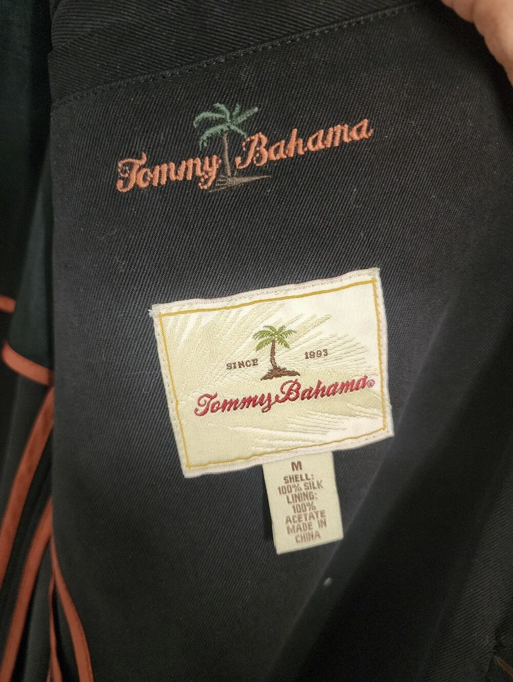 Tommy Bahama Men's 100% Silk Island Soft Blazer Jacket Black M