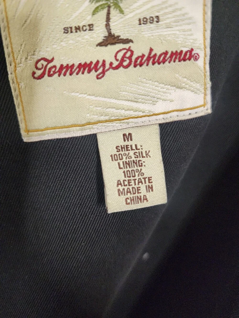 Tommy Bahama Men's 100% Silk Island Soft Blazer Jacket Black M